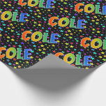 [ Thumbnail: Rainbow First Name "Cole" + Stars Wrapping Paper ]
