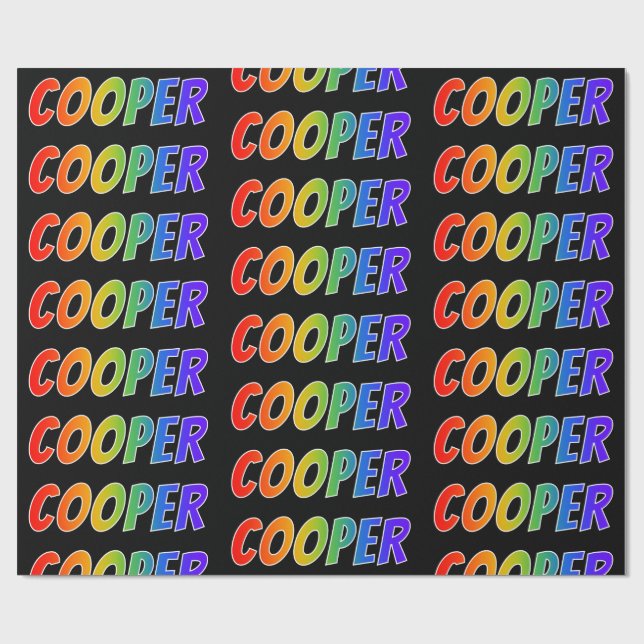 Rainbow First Name "COOPER"; Fun & Colorful Wrapping Paper (Flat)