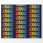 [ Thumbnail: Rainbow First Name "Craig"; Fun & Colorful Wrapping Paper ]