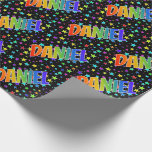 [ Thumbnail: Rainbow First Name "Daniel" + Stars Wrapping Paper ]