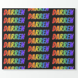 [ Thumbnail: Rainbow First Name "Darren"; Fun & Colorful Wrapping Paper ]