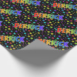 [ Thumbnail: Rainbow First Name "Derrick" + Stars Wrapping Paper ]