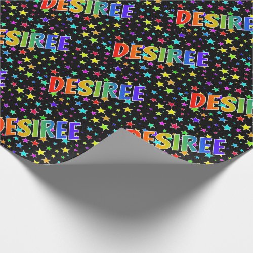 Rainbow First Name DESIREE  Stars Wrapping Paper