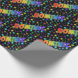 [ Thumbnail: Rainbow First Name "Dominic" + Stars Wrapping Paper ]