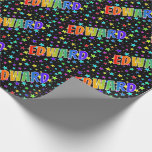 [ Thumbnail: Rainbow First Name "Edward" + Stars Wrapping Paper ]