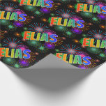 [ Thumbnail: Rainbow First Name "Elias" + Fireworks Wrapping Paper ]