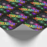 [ Thumbnail: Rainbow First Name "Elizabeth" + Fireworks Wrapping Paper ]