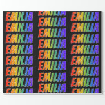 [ Thumbnail: Rainbow First Name "Emilia"; Fun & Colorful Wrapping Paper ]