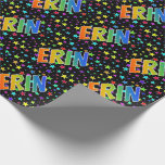 [ Thumbnail: Rainbow First Name "Erin" + Stars Wrapping Paper ]