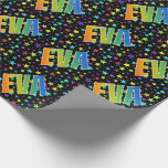 [ Thumbnail: Rainbow First Name "Eva" + Stars Wrapping Paper ]