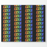 [ Thumbnail: Rainbow First Name "Ezra"; Fun & Colorful Wrapping Paper ]