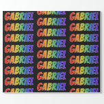 [ Thumbnail: Rainbow First Name "Gabriel"; Fun & Colorful Wrapping Paper ]