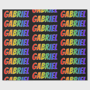 Rainbow First Name "GABRIEL"; Fun & Colorful Wrapping Paper