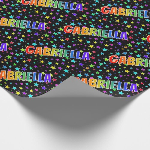 Rainbow First Name GABRIELLA  Stars Wrapping Paper