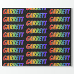 [ Thumbnail: Rainbow First Name "Garrett"; Fun & Colorful Wrapping Paper ]