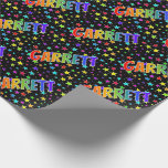[ Thumbnail: Rainbow First Name "Garrett" + Stars Wrapping Paper ]