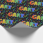 [ Thumbnail: Rainbow First Name "Gary" + Stars Wrapping Paper ]