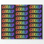 [ Thumbnail: Rainbow First Name "Gerald"; Fun & Colorful Wrapping Paper ]