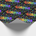[ Thumbnail: Rainbow First Name "Gianna" + Stars Wrapping Paper ]