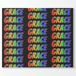 [ Thumbnail: Rainbow First Name "Grace"; Fun & Colorful Wrapping Paper ]