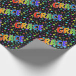 [ Thumbnail: Rainbow First Name "Grace" + Stars Wrapping Paper ]