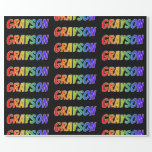 [ Thumbnail: Rainbow First Name "Grayson"; Fun & Colorful Wrapping Paper ]