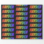 [ Thumbnail: Rainbow First Name "Hayden"; Fun & Colorful Wrapping Paper ]