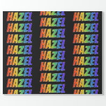 [ Thumbnail: Rainbow First Name "Hazel"; Fun & Colorful Wrapping Paper ]