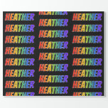 [ Thumbnail: Rainbow First Name "Heather"; Fun & Colorful Wrapping Paper ]
