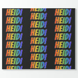 [ Thumbnail: Rainbow First Name "Heidi"; Fun & Colorful Wrapping Paper ]
