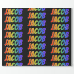 [ Thumbnail: Rainbow First Name "Jacob"; Fun & Colorful Wrapping Paper ]