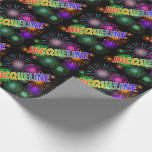 [ Thumbnail: Rainbow First Name "Jacqueline" + Fireworks Wrapping Paper ]