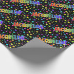 [ Thumbnail: Rainbow First Name "Jacqueline" + Stars Wrapping Paper ]