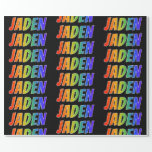 [ Thumbnail: Rainbow First Name "Jaden"; Fun & Colorful Wrapping Paper ]