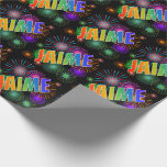 [ Thumbnail: Rainbow First Name "Jaime" + Fireworks Wrapping Paper ]