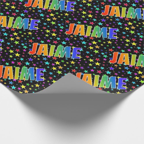 Rainbow First Name JAIME  Stars Wrapping Paper