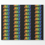 [ Thumbnail: Rainbow First Name "Jake"; Fun & Colorful Wrapping Paper ]