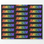 [ Thumbnail: Rainbow First Name "Jameson"; Fun & Colorful Wrapping Paper ]