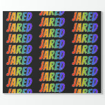 [ Thumbnail: Rainbow First Name "Jared"; Fun & Colorful Wrapping Paper ]