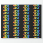 [ Thumbnail: Rainbow First Name "Jase"; Fun & Colorful Wrapping Paper ]