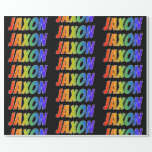[ Thumbnail: Rainbow First Name "Jaxon"; Fun & Colorful Wrapping Paper ]