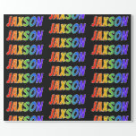 [ Thumbnail: Rainbow First Name "Jaxson"; Fun & Colorful Wrapping Paper ]