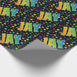 [ Thumbnail: Rainbow First Name "Jay" + Stars Wrapping Paper ]