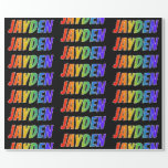 [ Thumbnail: Rainbow First Name "Jayden"; Fun & Colorful Wrapping Paper ]