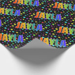 [ Thumbnail: Rainbow First Name "Jayla" + Stars Wrapping Paper ]