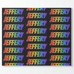 [ Thumbnail: Rainbow First Name "Jeffery"; Fun & Colorful Wrapping Paper ]