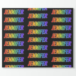[ Thumbnail: Rainbow First Name "Jennifer"; Fun & Colorful Wrapping Paper ]