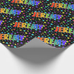 [ Thumbnail: Rainbow First Name "Jeremy" + Stars Wrapping Paper ]