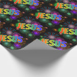 [ Thumbnail: Rainbow First Name "Jesus" + Fireworks Wrapping Paper ]