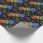 [ Thumbnail: Rainbow First Name "Jocelyn" + Stars Wrapping Paper ]